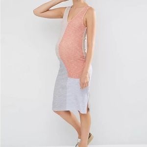 ASOS colorblock midi maternity tank dress, size 6
